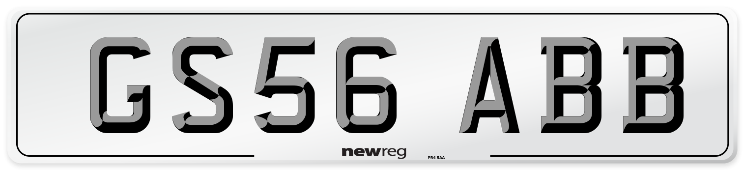 GS56 ABB Number Plate from New Reg